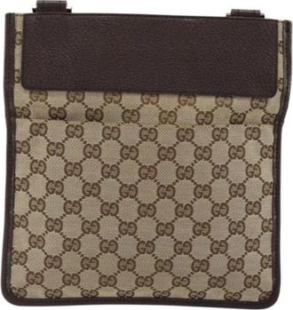Gucci Pre-owned Vintage Cross Body Bag - Dames - Vintage Schoudertas - Bruin - ONE Size - Leer - Vintage