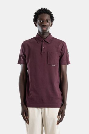 Moncler Garment-Dyed Piqu&eacute; Cotton Polo - Burgundy