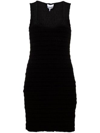 Ganni scoop-neck sleeveless dress - Black