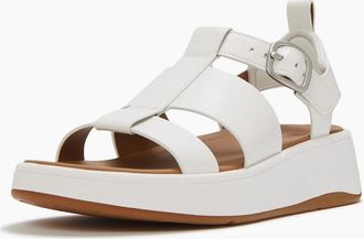 FitFlop Womens Fitflop F-Mode Fisherman Leather Womens Urban White Narrow Fit Sandals - Size: 4