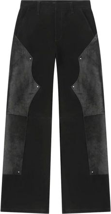 Heliot Emil Black Carpenter Trousers Panel Detailing