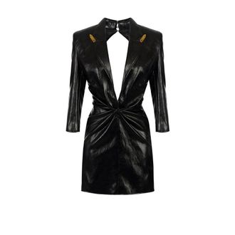 Elisabetta Franchi Dames, Jurken, Zwart, Maat: XL Leer