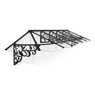 Palram Patio Cover Lily Extendable Canopy Door Awning Kit 4100 Clear L421.4cm in Black