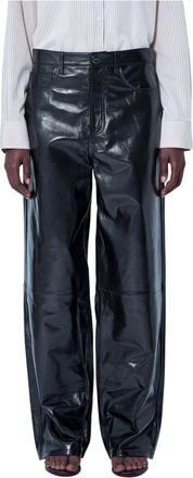 R&oacute;he Bruun Lacquer Baggy Trousers - Trousers - Mujer - Negro - S