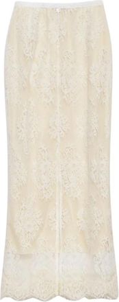 Aniye By Midi Rok Viv&igrave; - Dames - Midirokken - Beige - M - Polyester - Rokken