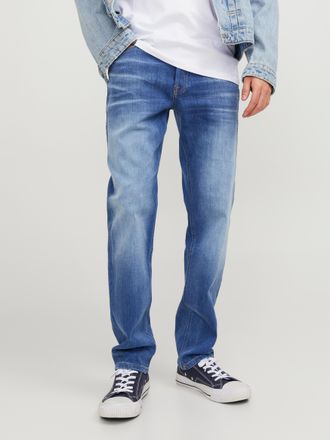 Jack & Jones Tapered-fit-Jeans JACK & JONES JJIMIKE JJORIGINAL CJ SN, Herren, Gr. 29, L&auml;nge 30, blau (blau, denim, wash), Denim/Jeans, Obermaterial: 98% Baumwolle,