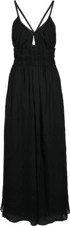 Dondup Kleedjes, Dames, Zwart, XS, Chiffon, Midi Jurk voor overdag