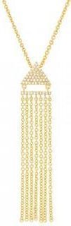 Allurez 0.11ct 14k Yellow Gold Diamond Fringe Necklace