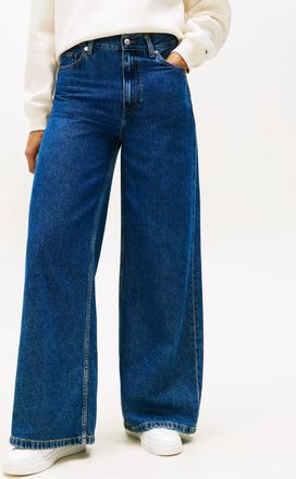 Tommy Hilfiger High-waist-Jeans TOMMY HILFIGER DNM 70s WIDE LEG HW, Damen, Gr. 28, L&auml;nge 32, emi, Denim/Jeans, Obermaterial: 100% Baumwolle, unifarben, l&auml;ssig geschn