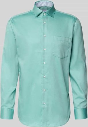 Seidensticker Regular Fit Businesshemd aus Baumwolle mit Kentkragen in Hellgruen, Gr&ouml;&szlig;e 39