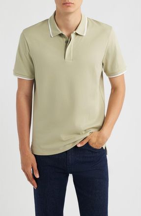 BOSS Parlay Tipped Cotton Polo in Beige/khaki at Nordstrom, Size Xx-Large