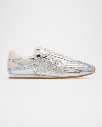 Amiri Pacific Football Slim Quilted Metallic Leather Sneakers