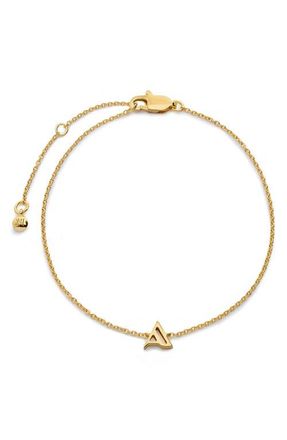Monica Vinader Initial Chain Bracelet in 18K Gold Vermeil A at Nordstrom