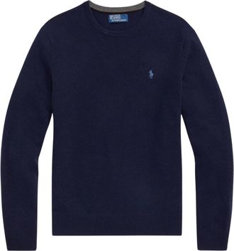 Ralph Lauren Merino wollen trui met ronde hals - Heren - Ronde hals truien - Blauw - L - Wol - Truien & Vesten