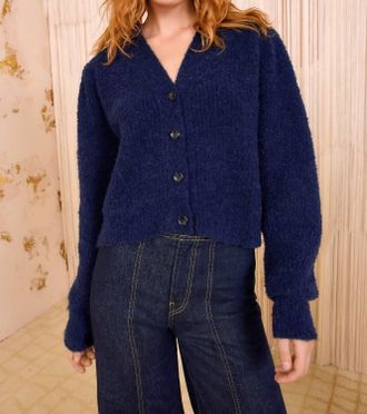Ulla Johnson Kira Alpaca Cardigan In Midnight