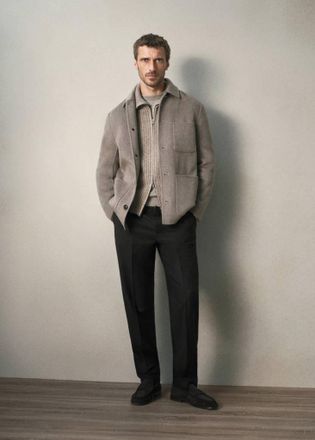 Mango Cappotto misto lana cashmere tasche marrone medio - Uomo - XL - MANGO MAN