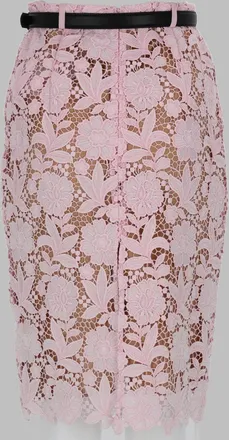 Self Portrait Lace Midi Skirt - Pink