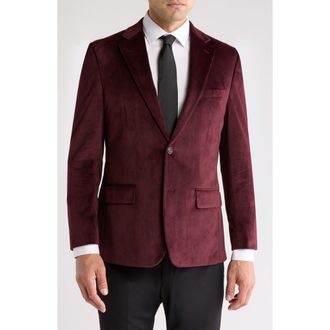 Original Penguin Two-Button Velvet Dinner Jacket in Burgundy at Nordstrom Rack, Size 38 Regular