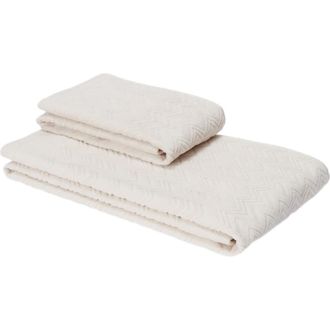 Missoni Home Chalk 2-piece Bath Towel Set In Cotton Terry With Zigzag Pattern in Brown at Nordstrom