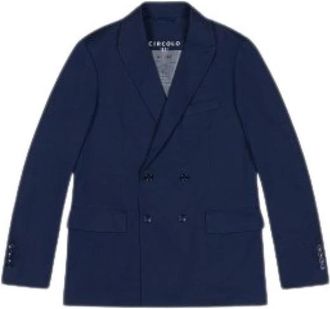 Circolo 1901 Americana Doppiopetto Premium - Heren - Blazers - Blauw - S - Leer - Jassen