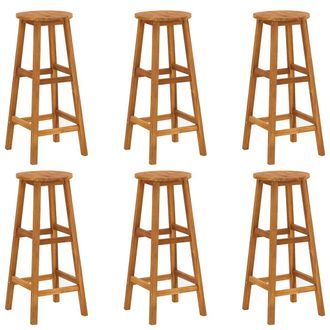 vidaXL Vidaxl - Taburetes De Cocina 6 Unidades Madera Maciza De Acacia