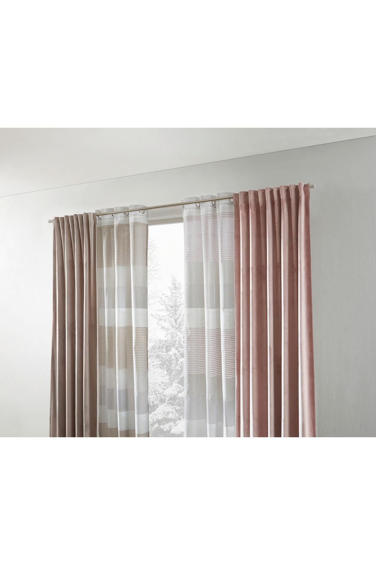 Soleil D'Ocre Voilage-Vorhang – 140 X 250 Cm, Khaki, Mit Naturellem Knittereffekt Und Nouetten