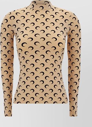 Marine Serre moon print high neck long sleeve top
