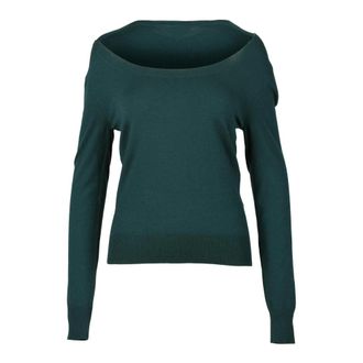 Bottega Veneta Round-neck Knitwear, female, Green, Size: S Round-neck Knitwear