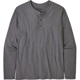 Patagonia Mens Regenerative Organic Certified Cotton Lightweight Henley Shirt Gray XXL