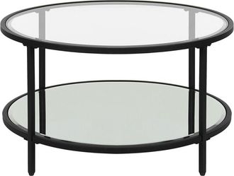 Beliani Beliani - Tavolino rotondo piano in vetro temperato e metallo nero ø 70 cm Birney