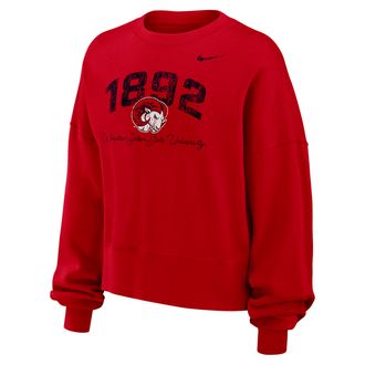 Nike Womens College (Winston-Salem State University) Phoenix Fleece Crew-Neck Sweatshirt in Red | W33302WISA25-RED