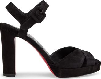 Christian Louboutin Cora 100 Suede Sandlas - Black - 38 (IT38 / UK5)