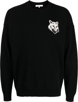 Maison Kitsun&eacute; Trui met intarsia logo en vossenkop