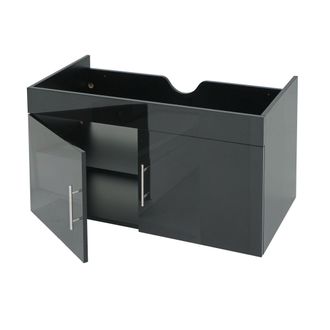 Hhg Nunca Usado] Mueble Lavabo Hhg 242, Mueble Lavabo Mueble Bajo Mueble De Ba&ntilde;o, Mvg Alto Brillo 90cm, Negro