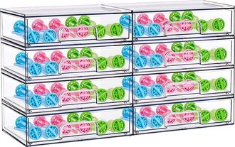 Sorbus Wide Stackable Set Of 8 Acrylic Storage Drawers