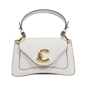 Coccinelle Handbags, female, White, Size: ONE SIZE Leather Handbag with Shoulder Strap