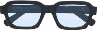 Retro Superfuture Sunglasses, unisex, Black, Size: 52 MM Caro FOE Sunglasses