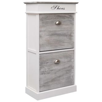 vidaXL Mueble Zapatero De Madera De Paulownia Gris 50x28x98 Cm Vidaxl