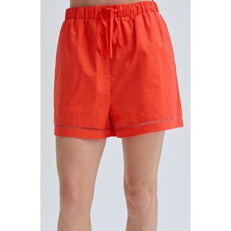Crescent Poplin Lattice Trim Shorts in Burnt Orange at Nordstrom, Size X-Small
