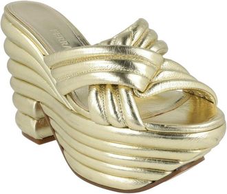 Ferragamo Rey Platform Narrow Width Leather Sandal