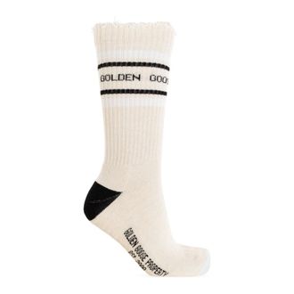 Golden Goose Ondergoed, Dames, Beige, M, Katoen, Katoenen Sokken Met Logo