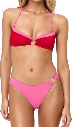 L*Space Rayne Bikini Top In Lipstick Red Sweetheart