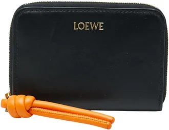 Loewe Black Orange Leather Coin Purse/Coin Case (Pre-Owned)