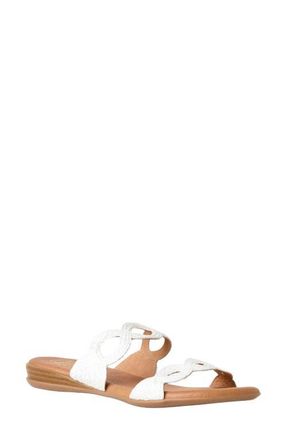 Andr&eacute; Assous Nizzie Two-Strap Sandal in White at Nordstrom, Size 11