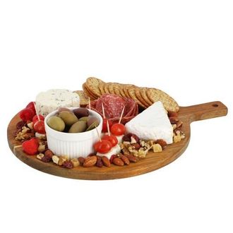 MegaChef 12 Inch Acacia Wood Round Serving Board with Handle at Nordstrom