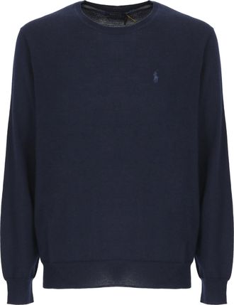Polo Ralph Lauren Blue Wool Ribbed Long-Sleeve Jersey