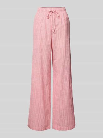 Pieces Wide Leg Hose aus Baumwoll-Leinen-Mix Modell APIA in Koralle, Gr&ouml;&szlig;e XS