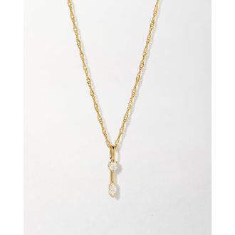 Edge of Ember Marquise Solitaire Diamond Necklace at Nordstrom, Size 18