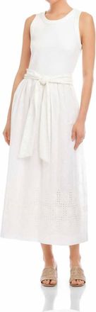 Fifteen Twenty Seline Contrast Midi Dress In Off White