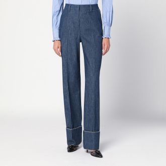 Valentino Blue trousers in Chambray Denim